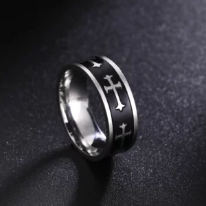 HIPEE-Bague de couple en acier inoxydable pour homme, personnalisée, hip hop, croix, fiançailles, cadeau de mariage, bijoux fantaisie, tendance
