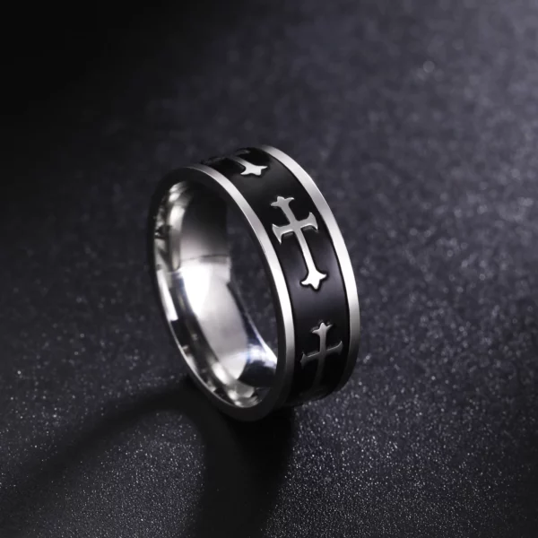 HIPEE-Bague de couple en acier inoxydable pour homme, personnalisée, hip hop, croix, fiançailles, cadeau de mariage, bijoux fantaisie, tendance