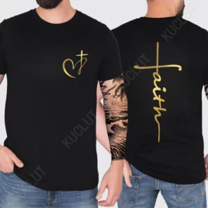 Coeur croix imprimé chrétien T-shirt pour hommes vêtements jésus foi hommes T-shirts été grande taille T-shirt surdimensionné vêtements hauts