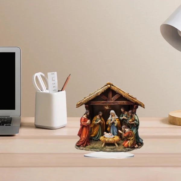 Statue de noël, œuvre d'art, Figurine de naissance de jésus pour chambre à coucher, bibliothèque, bureau – Image 2