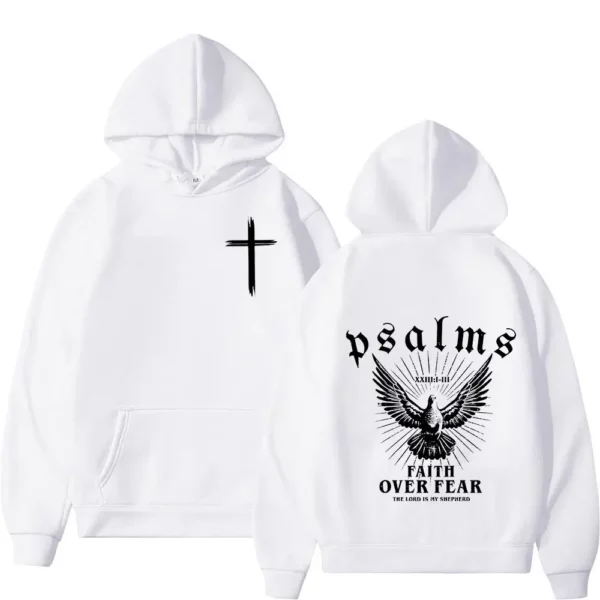 Sweat-shirt à capuche pour hommes et femmes, de haute qualité, à la foi chrétienne de jésus sur la peur, verset de la Bible, pulls Vintage à la mode, Streetwear – Image 2