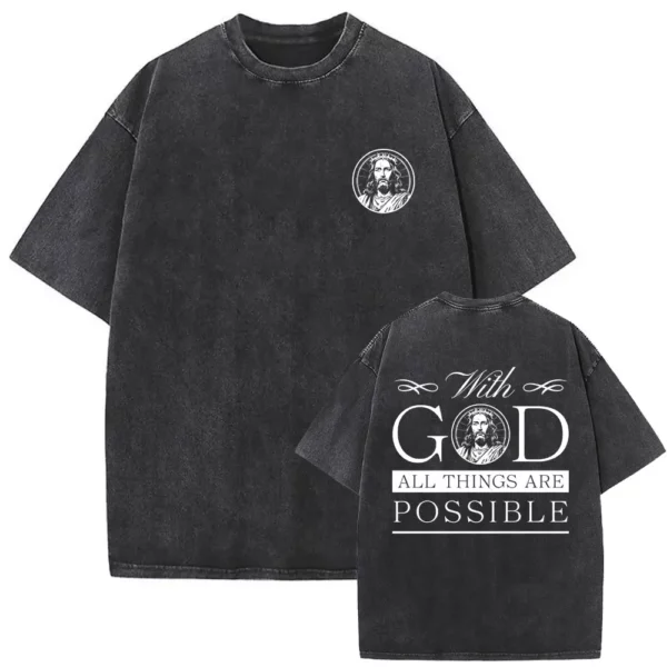 Série religieuse chrétienne jésus Vintage lavé T-shirt hommes femmes gothique Rock surdimensionné à manches courtes t-shirts Hip Hop Streetwear – Image 59