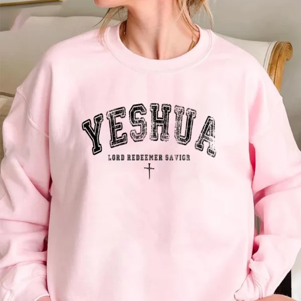Sweat-shirt Yeshua chrétien vintage, pull Yeshua, chemise religieuse, tee-shirt de foi esthétique, verset biblique en déclin de Jésus, PVD – Image 9