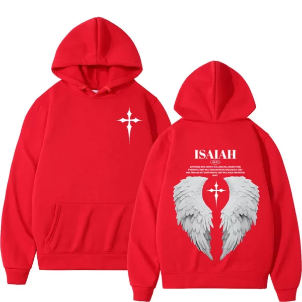 Sweat-shirt à capuche pour hommes et femmes, esthétique, chrétien, aile de jésus, verset de la Bible, mode Harajuku, surdimensionné, décontracté, ample, polaire – Image 8