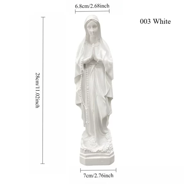 Statue de la vierge marie catholique religieux mexique notre-dame de Lourdes Statue mère dieu Figurines en résine décor de bureau béni jésus – Image 11