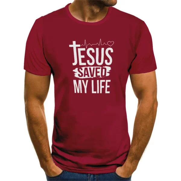 Jésus lettres anglaises 3d imprimé hommes mode tendance T-Shirts 6XL grande taille à manches courtes rue décontracté hauts t-shirt d'été – Image 9