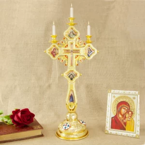 Croix de bougeoir conique en forme de croix religieuse orthodoxe, croix chrétienne de Pâques, Jésus, Nina, ufux, ci-après, porte-autel avec support