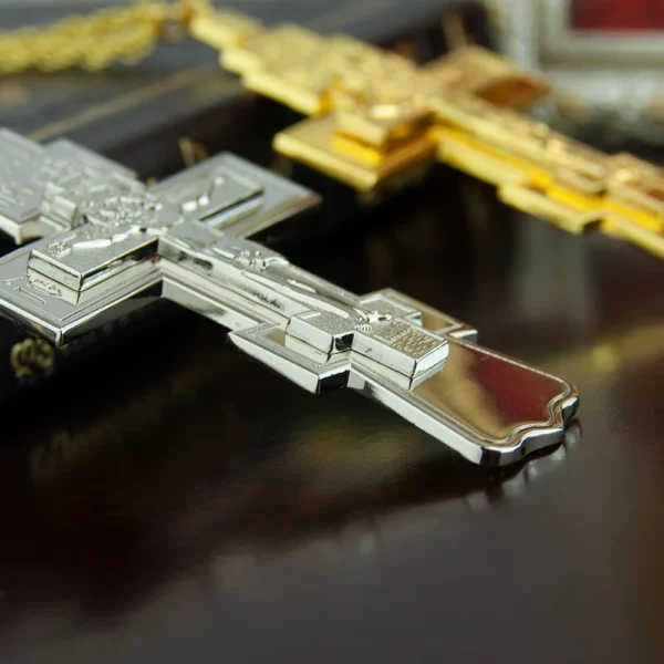 Pendentif croix de Jésus orthodoxe, pasteur de l'église, collier en alliage, poitrine, fournitures rituelles religieuses, prière, prière – Image 13