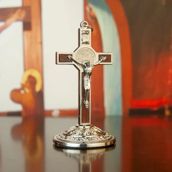 HT – crucifix de jésus en métal, fournisseur d'église, croix de Table catholique avec support pour les prières du Christ, décoration de maison de Jérusalem
