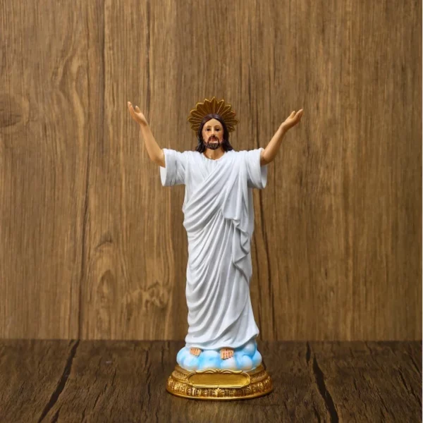 Statue du Saint-Christ, allélia il est levé, 1 pièce, 8 pouces, Figurine de résurrection, décoration automatique – Image 6