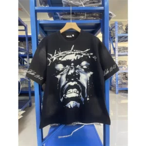 Nouveau HELLST-marque mode séchage rapide loisirs confortable haute rue rétro vêtements de rue jésus haut imprimé 3D imprimé T-shirt