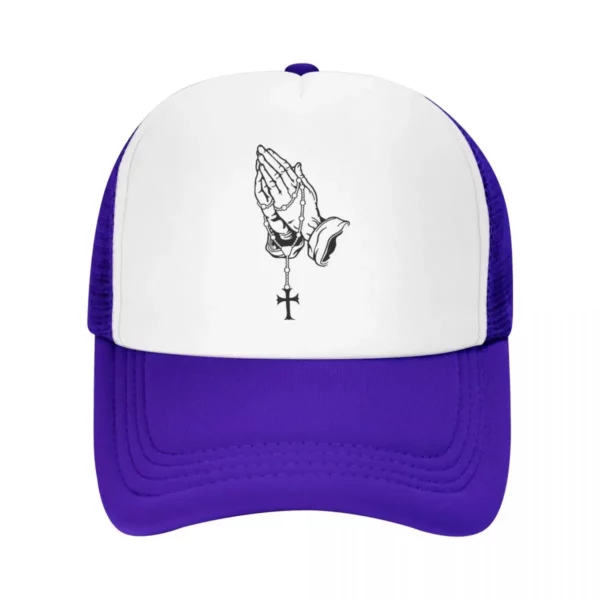 Casquette de camionneur réglable pour adultes, chapeaux Snapback Hip Hop, Jésus, Marie, Dieu chrétien, Foi, Mains en prière, Baseball – Image 10