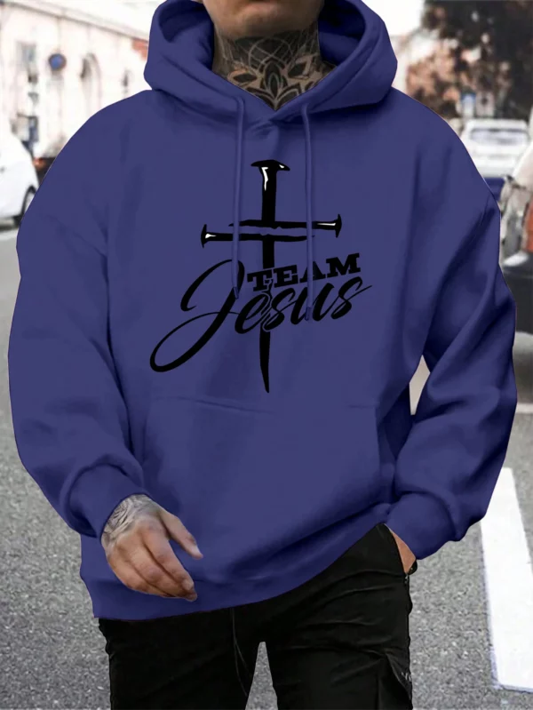 Sweat-shirt à capuche pour hommes, Design de l'équipe de jésus imprimé, mode chaude, décontracté, avec poches, grande taille, Streetwear, automne – Image 30