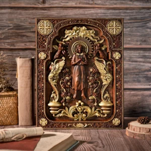 Jésus-Christ Icône de l'Ascension Jésus et Lion en bois, Statue chrétienne, Meilleur cadeau pour les disciples