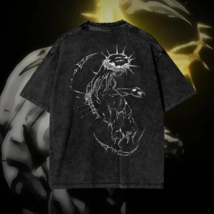 T-shirt Vintage homme Jojo's Bizarre Adventure jésus lavé coton T-shirt été Harajuku Streetwear hommes haut pour femme vêtements