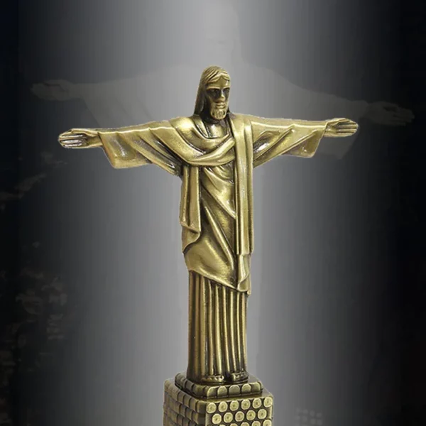 Figurine de jésus, brésil, Christ, rédempteur, Sculpture de bureau, artisanat en métal, Big Ben, bâtiment de renommée mondiale, décoration de maison