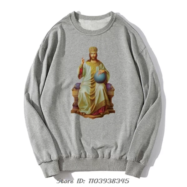 Jésus Christ Pantocrator icône Sinai orthodoxe sweat à capuche surdimensionné graphique chrétien sweat couverture en coton Streetwear hommes vêtements – Image 18