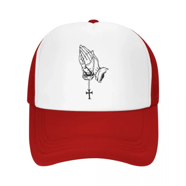 Casquette de camionneur réglable pour adultes, chapeaux Snapback Hip Hop, Jésus, Marie, Dieu chrétien, Foi, Mains en prière, Baseball – Image 11