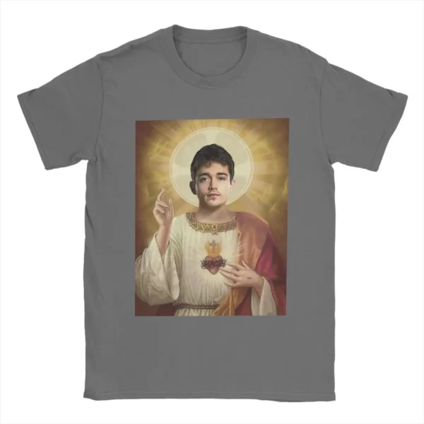 Charles Leclerc jésus t-shirts hommes 100% coton T-Shirt drôle col rond T-Shirt à manches courtes hauts cadeau d'anniversaire – Image 11