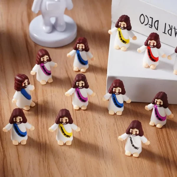 Statues de jésus miniatures en PVC, 50 pièces, figurines religieuses de table, décorations cadeaux de noël, pâques, Halloween, fête – Image 20