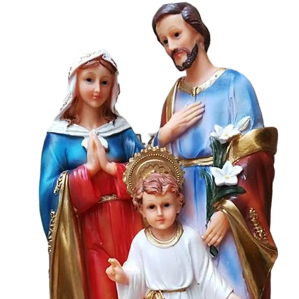 Statue de la Sainte Famille avec figurine d'enfant, figurines de Marie Joseph, figurine de Jésus, art religieux à collectionner, table, voiture – Image 5