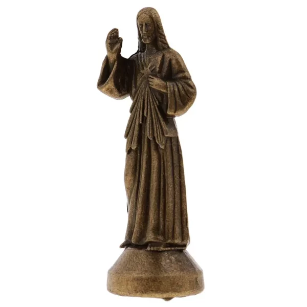 Statue Sainte Religieuse de Jésus, Figurine en Alliage, Ornements de MisériULDivine, Mini Figurine de Jésus – Image 5