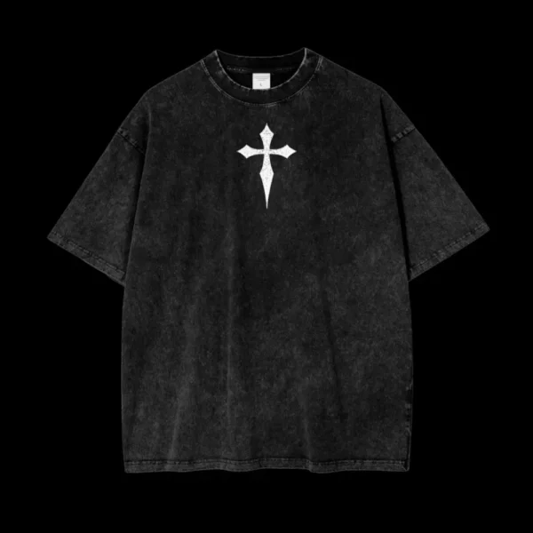 T-shirt Vintage homme Jojo's Bizarre Adventure jésus lavé coton T-shirt été Harajuku Streetwear hommes haut pour femme vêtements – Image 4