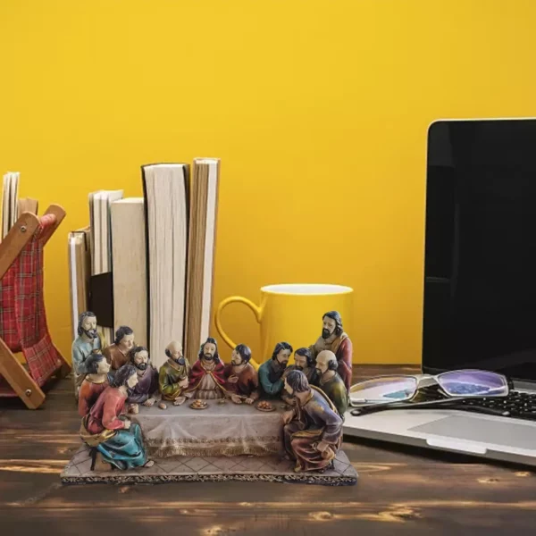 Statue Décorative en Résine de la Dernière Cène, Décoration de Chambre à Coucher, Cadeaux de Collection, Jésus et les 12 Disciples, Scène de la Cène – Image 4