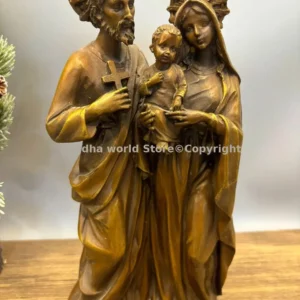Christianisme catholicisme chrétien bronze sculpture statue religieuse sainte famille cuivre Madonna Mary cuivre jésus statue