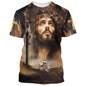 T-shirt imprimé 3D croix de Jésus-Christ pour hommes et femmes, Streetwear décontracté, Économie à col rond, Vêtements pour enfants, Mode, Respzed, Y-Y2K
