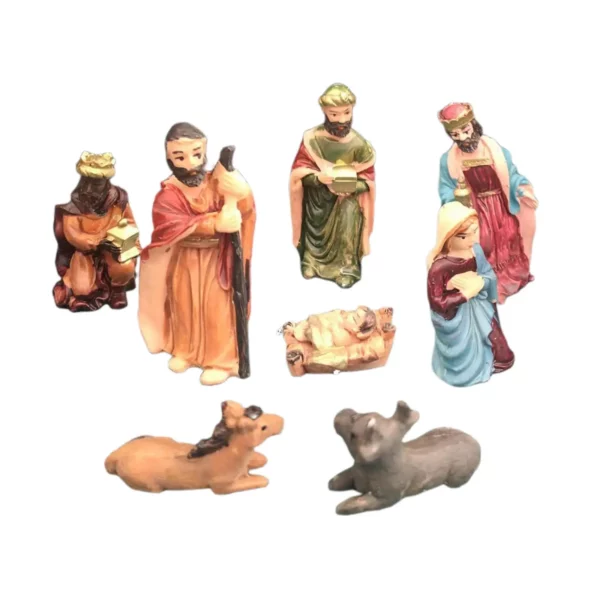Crèche de la Nativité traditionnelle avec figurine d'Auckland, ensemble de statues de Jésus, ornements de Noël, figurines en résine pour le bureau, cadeaux pour la maison, 8x – Image 6
