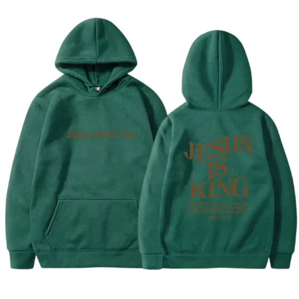 JESUS IS KING Sweats à capuche d'automne et d'hiver pour femmes, vêtements pour femmes à capuche à manches longues avec lettres imprimées double face Amazon – Image 17