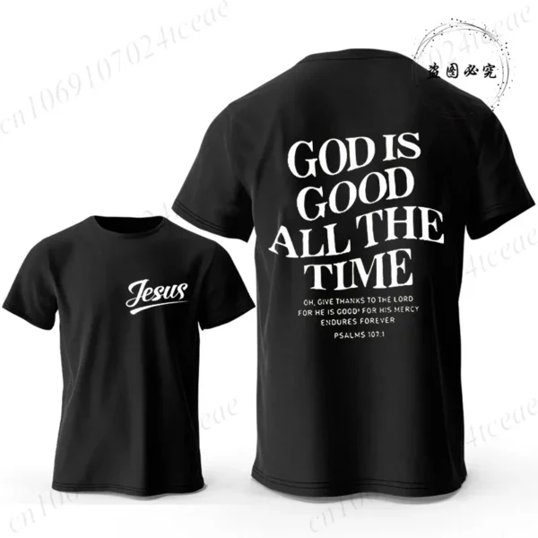 Croyez la croix jésus graphique créatif hommes T-shirts mode été esthétique T-shirts décontracté à manches courtes t-shirt hauts chrétiens – Image 11