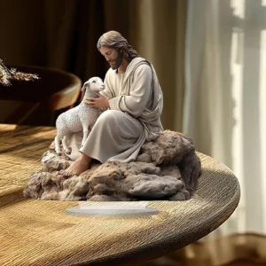 Ornement de table de noël jésus agneau, Figurine de scène de la nativité religieuse plate en acrylique 2D pour décoration de fête de vacances à la maison