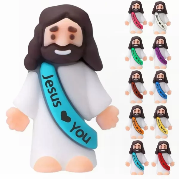 Statues de jésus miniatures en PVC, 10 pièces, ornement de table, figurines religieuses, décoration d'ambiance Festive pour fête de noël et de pâques – Image 7