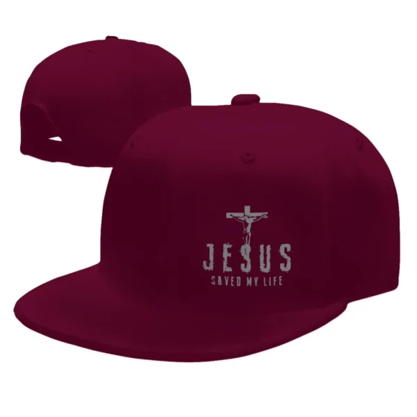 Casquette de baseball réglable pour homme, chapeaux Snapback croisés, billet plat, camionneur chrétien, Jésus a sauvé ma vie, cadeau papa, mari – Image 14
