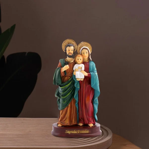 Statue de la Sainte Famille de Jésus, Figurine Artisanale à Collectionner, Sculpture de Scène de la Nativité pour Salon, Décoration de Bureau à Domicile, Ornement – Image 2