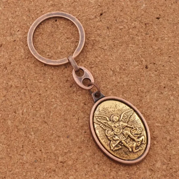 Porte-clés Saint Saint Michael, mousqueton inspirant, médaille, Protection pour voyageurs, Durable, Protection croisée démon, K1746, 1 pièce – Image 14
