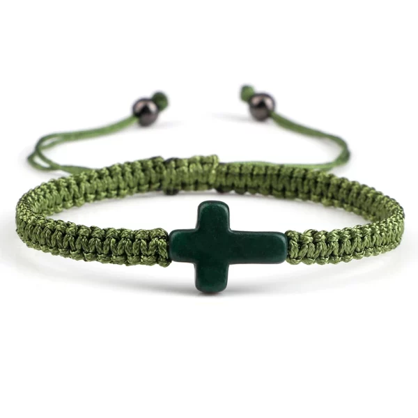 Bracelet croix de jésus tissé à la main pour hommes et femmes, fil rouge noir tressé, porte-bonheur, à la mode, pour Couple, bijoux d'amitié – Image 11