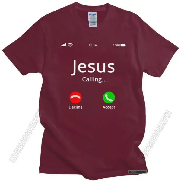 T-shirt homme 100% coton, humoristique et religieux, Jésus appelle le Christ, chrétien, Bible, cadeau – Image 10