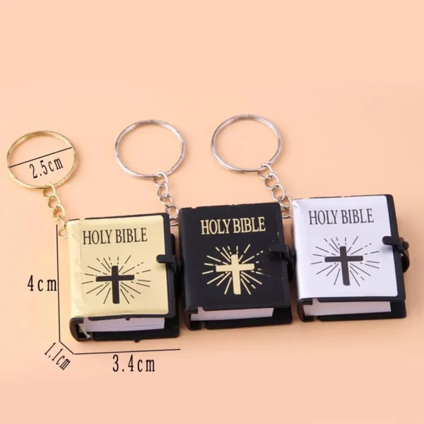 Mini porte-clés de salle de bain LY BIBLE pour femme, croix de Jésus chrétien, porte-clés musulman, breloque pour sac, prière, bénédiction de Dieu, accessoires de porte-clés, anglais – Image 12
