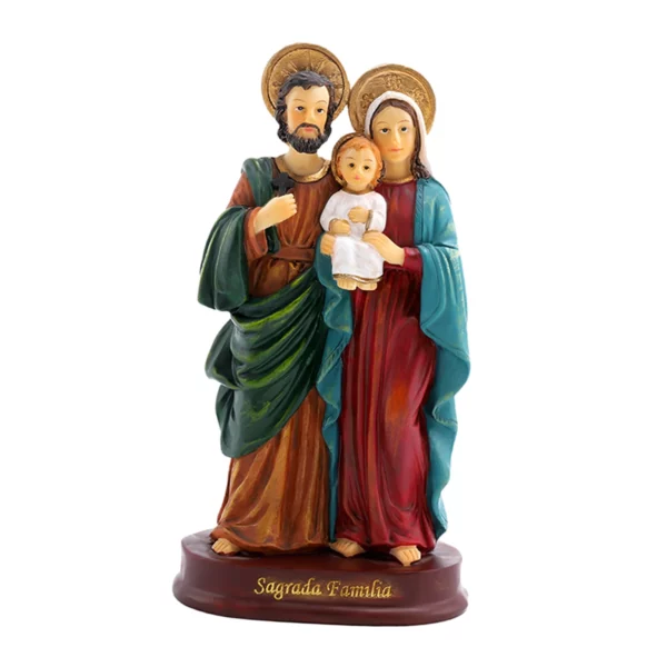 Statue de sainte famille, Figurine de jésus, scène de nativité artisanale pour bureau, cadeau de maison, Sculpture de décoration de maison, Mary Joseph – Image 4