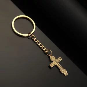 Porte-clés croix éternelle, église de christianisme orthodoxe russe, bijoux russie, grèce, Ukraine