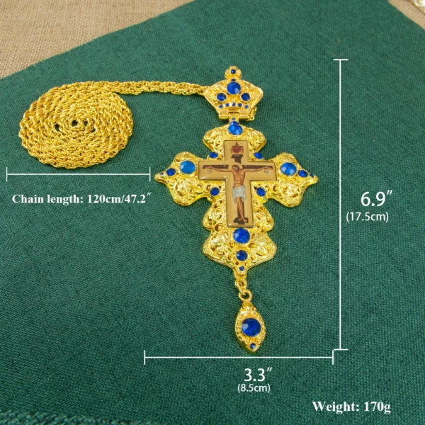 Croix orthodoxe jésus pendentif en alliage de Zinc collier prêtre seins croix baptême culte mariage funéraire jésus orthodoxe – Image 6