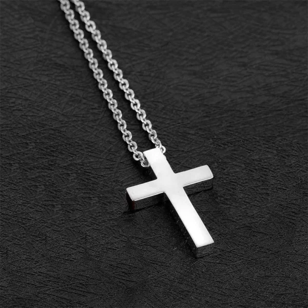 Pendentif croix de jésus pour femmes, couleur or argent, collier croix de foi en acier inoxydable, bijoux religieux, cadeau 2025 – Image 12