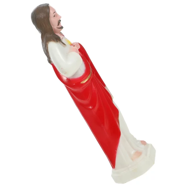 Statue de jésus rouge, décoration religieuse, artisanat sacré, Sculpture détaillée, Miniatures, décorations pour la maison, église, nament de jésus – Image 3