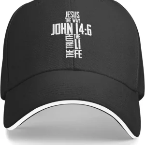 Mandev Original classique Casquette chapeau hommes femmes verset de la Bible chrétienne jésus la voie John 14:6 Casquette de Baseball papa chapeau casquettes noires