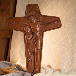 Croix en bois décoration murale chrétienne, église jésus vierge marie unité, décoration de pâques, croix catholique, sculpture religieuse