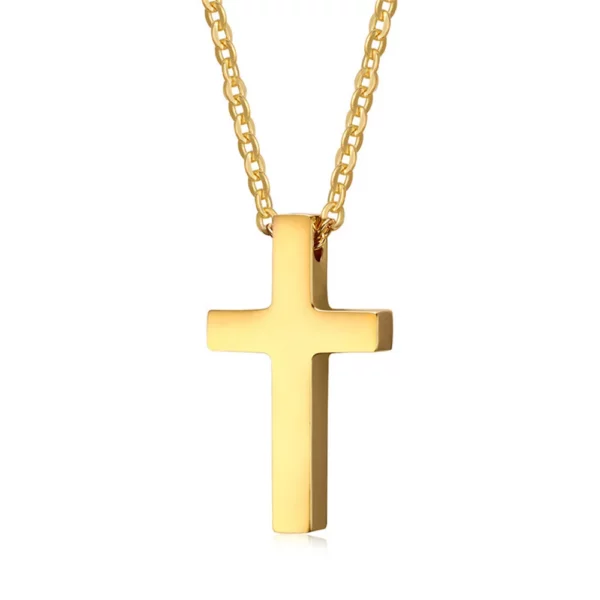 Pendentif croix de jésus pour femmes, couleur or argent, collier croix de foi en acier inoxydable, bijoux religieux, cadeau 2025
