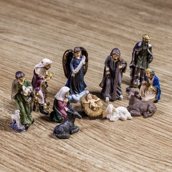 Ensemble de scène de la Nativité de Pâques, Crèche de Jésus de la Vie Réelle, Ornement de Noël CPull, Sainte Famille, Artisanat, Statue, Décor, Cadeaux – Image 7